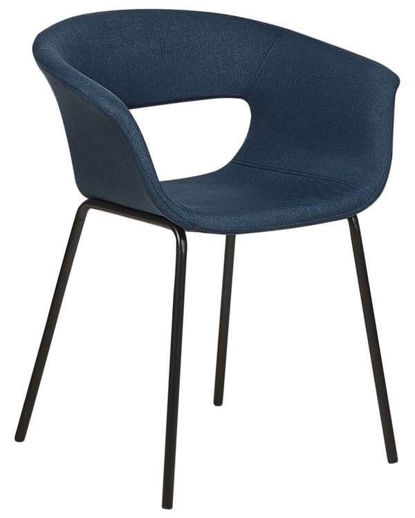 Sett med 2 spisestoler Blå Polyester Metallben Moderne design Spisestue Kjøkken