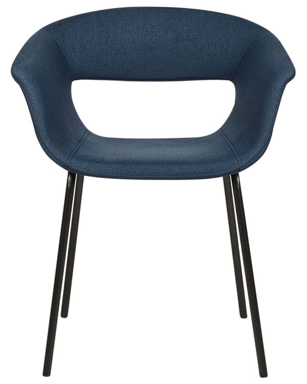 Sett med 2 spisestoler Blå Polyester Metallben Moderne design Spisestue Kjøkken