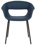 Miniatyrbilde 5 av 9: Sett med 2 spisestoler Blå Polyester Metallben Moderne design Spisestue Kjøkken