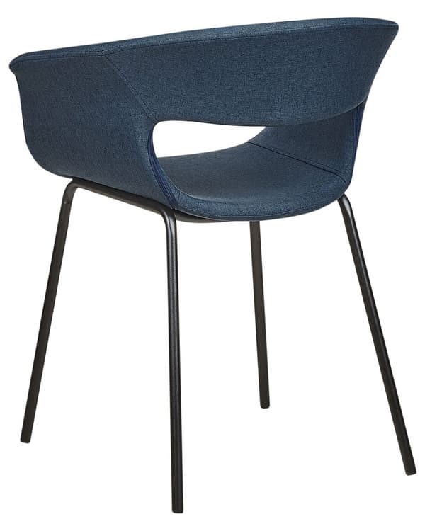 Sett med 2 spisestoler Blå Polyester Metallben Moderne design Spisestue Kjøkken