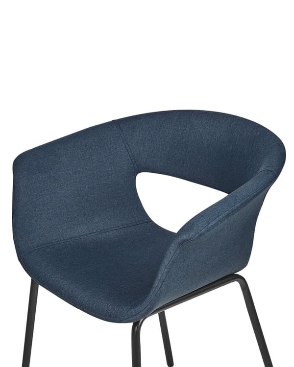 Sett med 2 spisestoler Blå Polyester Metallben Moderne design Spisestue Kjøkken