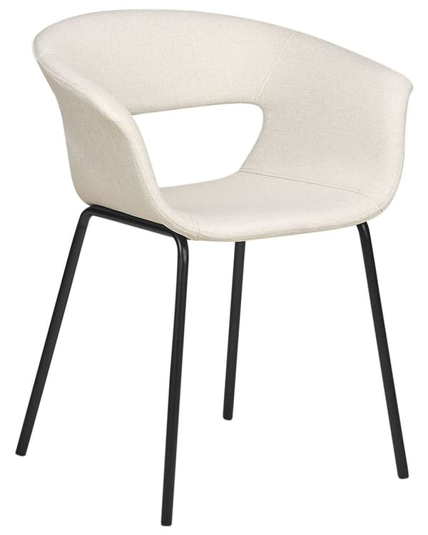 Sett med 2 spisestoler Beige Polyester Metallben Moderne design Spisestue Kjøkken