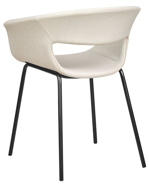Sett med 2 spisestoler Beige Polyester Metallben Moderne design Spisestue Kjøkken