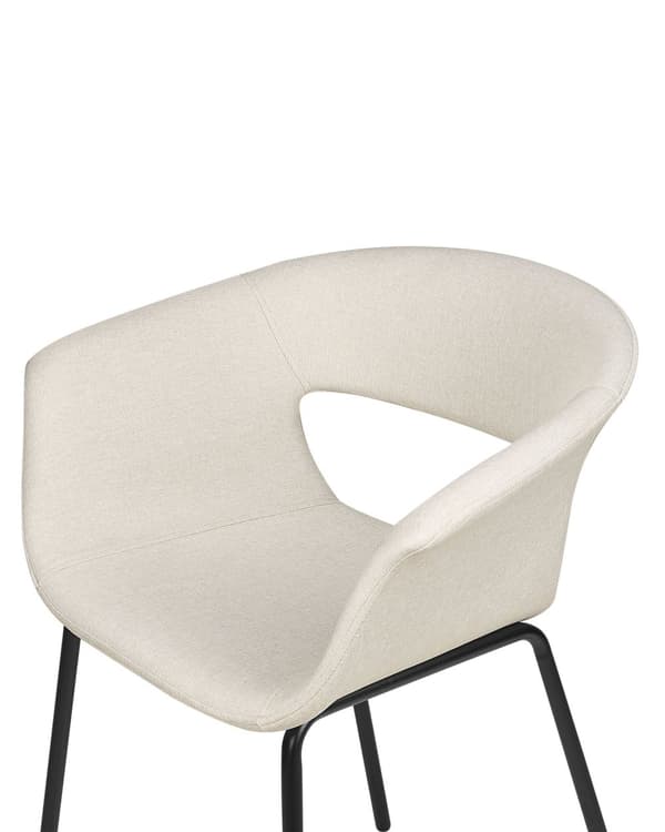 Sett med 2 spisestoler Beige Polyester Metallben Moderne design Spisestue Kjøkken