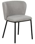 Miniatyrbilde 5 av 10: Sett med 2 spisestoler Grå Polyester Svarte metallben Uten armlener Buet form Moderne design Kjøkken Spisestue