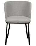 Miniatyrbilde 6 av 10: Sett med 2 spisestoler Grå Polyester Svarte metallben Uten armlener Buet form Moderne design Kjøkken Spisestue