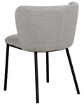 Miniatyrbilde 7 av 10: Sett med 2 spisestoler Grå Polyester Svarte metallben Uten armlener Buet form Moderne design Kjøkken Spisestue