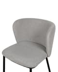 Miniatyrbilde 8 av 10: Sett med 2 spisestoler Grå Polyester Svarte metallben Uten armlener Buet form Moderne design Kjøkken Spisestue