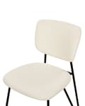 Miniatyrbilde 8 av 10: Sett med 2 spisestuestoler Off-White Boucle-kledning Svarte metallben Armless Curved Backrest Moderne moderne design