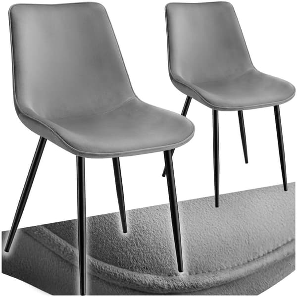 Set med stolar i sammetslook Monroe - grå, Uppsättning av 2