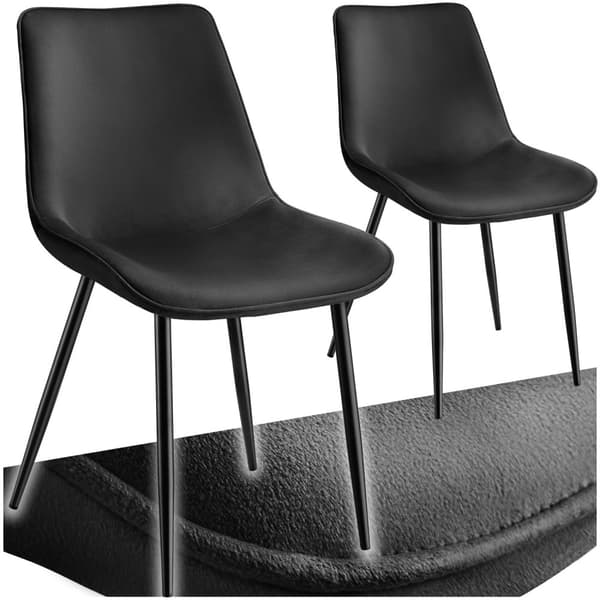 Set med stolar i sammetslook Monroe - svart, Uppsättning av 2