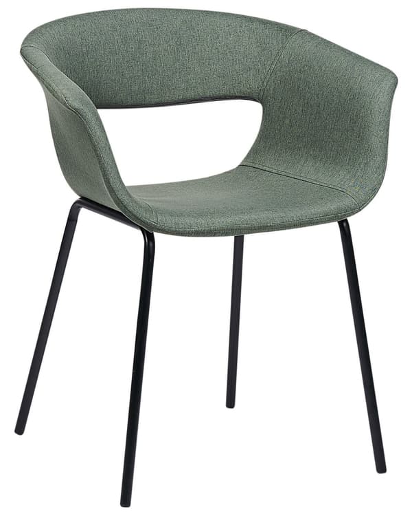Set om 2 Matstolar Mörkgrön Polyester Sitsar Metallben för Matrum Kök