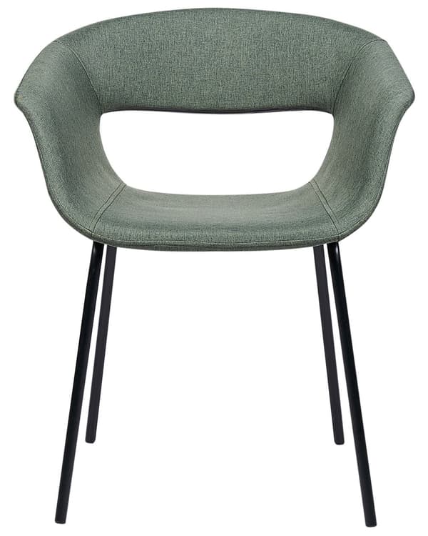 Set om 2 Matstolar Mörkgrön Polyester Sitsar Metallben för Matrum Kök