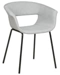 Miniatyrbild 4 av 9: Set om 2 Matstolar Grå Polyester Sitsar Metallben för Matrum Kök