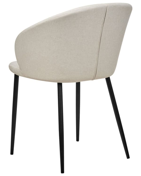 Sett med 2 spisebordsstoler Lys beige stoffkledd med svarte ben Retrostil Møbler i stuen