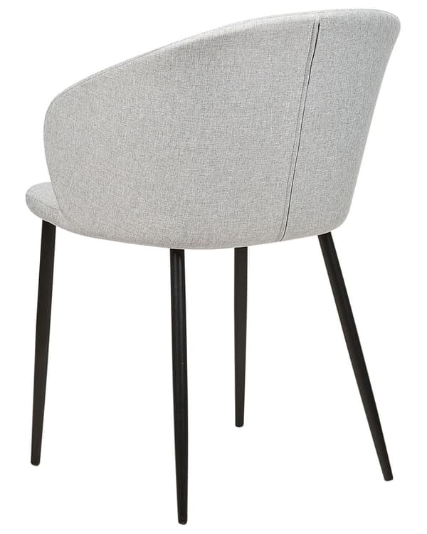 Sett med 2 spisebordsstoler i lysegrått stoff med polstring og svarte ben i retrostil Møbler til stuen