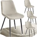 Miniatyrbild 1 av 10: Set med stolar i sammetslook Monroe - creme, Uppsättning om 4