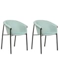 Miniatyrbilde 1 av 9: Sett med 2 Spisestoler Mintfarget Møbeltrekk i stoff Moderne design Spisestue Kjøkken