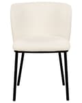 Miniatyrbild 6 av 10: Uppsättning med 2 matstolar Klädsel i krämfärgad polyester Svarta metallben Armlöst böjt ryggstöd Modern och samtida design