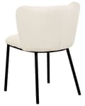 Miniatyrbild 7 av 10: Uppsättning med 2 matstolar Klädsel i krämfärgad polyester Svarta metallben Armlöst böjt ryggstöd Modern och samtida design