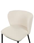 Miniatyrbild 8 av 10: Uppsättning med 2 matstolar Klädsel i krämfärgad polyester Svarta metallben Armlöst böjt ryggstöd Modern och samtida design