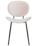 Miniatyrbild 5 av 9: Set med 2 matstolar Ljusbeige sammetsben Svarta järnben Modern retrodesign Sittplatser i matsalen