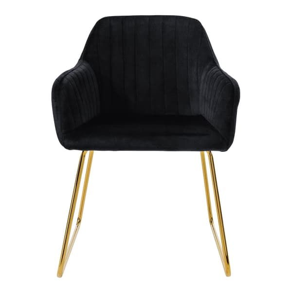 Spisebordsstole med ryglæn sæt med 2 sort velourbetræk med metalben ML-Design