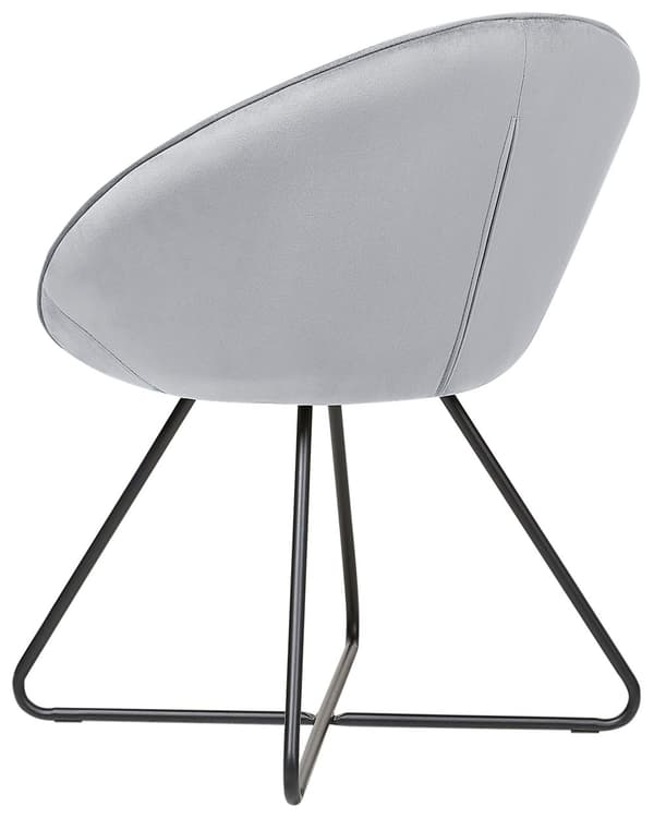 Accentstol Grå Klädsel Sammet Rund Sits Retro Minimalistisk