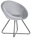 Miniatyrbild 1 av 8: Accentstol Grå Klädsel Sammet Rund Sits Retro Minimalistisk