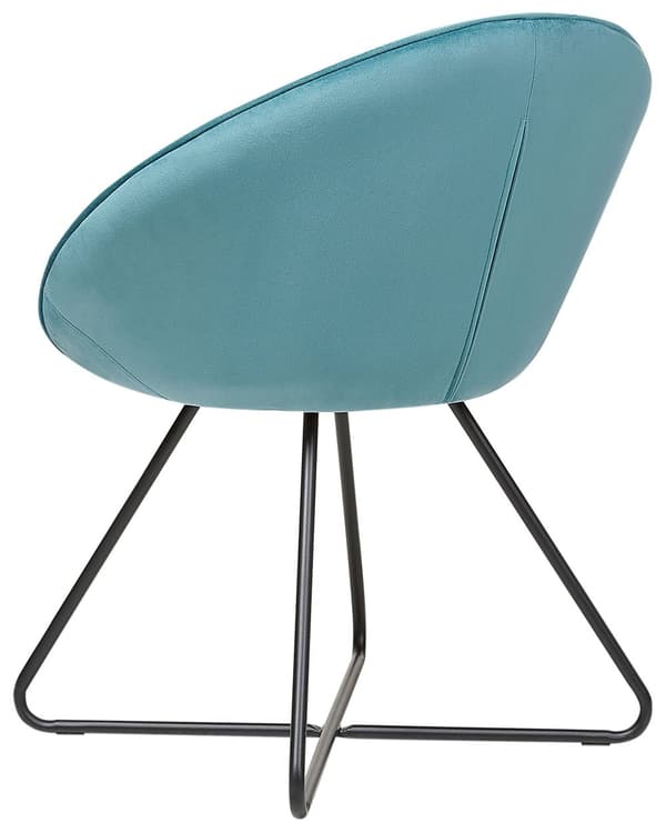 Accentstol Blå møbeltrekk Fløyel Rund Sete Retro Minimalistisk