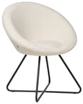Miniatyrbilde 4 av 9: Accentstol Off-White Boucle-kledning Rund kremfarget sete Retro Minimalistisk