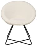 Miniatyrbilde 5 av 9: Accentstol Off-White Boucle-kledning Rund kremfarget sete Retro Minimalistisk