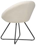 Miniatyrbilde 6 av 9: Accentstol Off-White Boucle-kledning Rund kremfarget sete Retro Minimalistisk