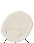 Miniatyrbilde 7 av 9: Accentstol Off-White Boucle-kledning Rund kremfarget sete Retro Minimalistisk