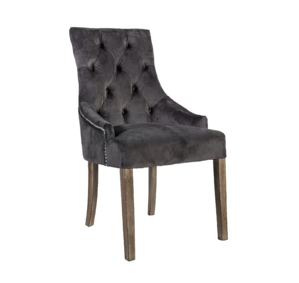 Stol HOLMES VELVET mörkgrå