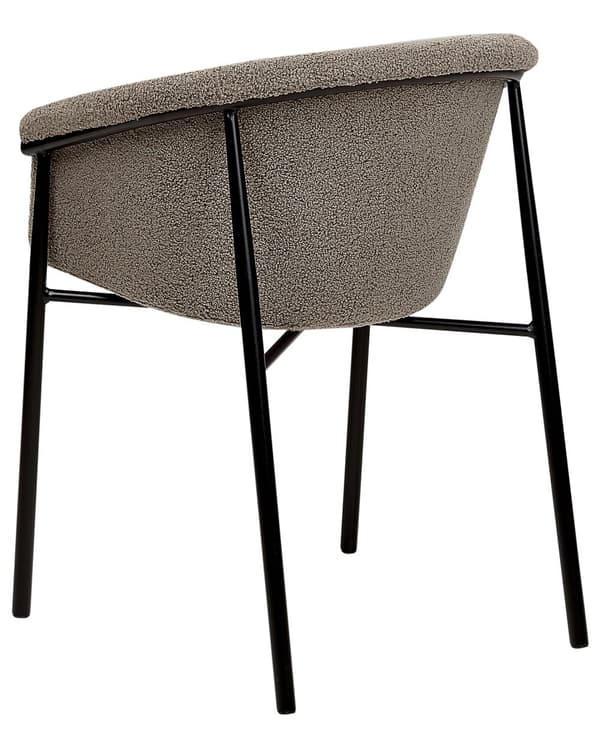 Sett med 2 Spisestoler Taupe Beige Boucle stoffkledning Moderne moderne design spisestue sitteplasser