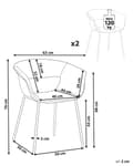 Miniatyrbilde 3 av 10: Sett med 2 spisestuestoler Off-White Boucle-seter Armless metallben til spisestue Kjøkken