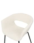 Miniatyrbilde 8 av 10: Sett med 2 spisestuestoler Off-White Boucle-seter Armless metallben til spisestue Kjøkken