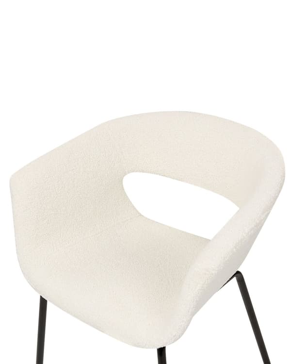 Sett med 2 spisestuestoler Off-White Boucle-seter Armless metallben til spisestue Kjøkken