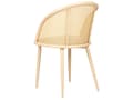 Miniatyrbilde 7 av 10: Sett med 2 spisestoler med metallramme i lyst treverk Beige stoffsete Ryggstøtte med wienerfletning Retro-sitteplasser
