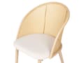 Miniatyrbilde 8 av 10: Sett med 2 spisestoler med metallramme i lyst treverk Beige stoffsete Ryggstøtte med wienerfletning Retro-sitteplasser