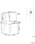 Miniatyrbilde 3 av 10: Sett med 2 spisestuestoler Svart metallramme Beige stoffsete Ryggstøtte med wienerfletning Retro-sitteplasser