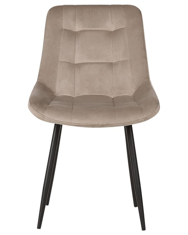 Spisebordsstol Taupe Velour Sæt af 2 Polstrede Velourstole til Spisestue Spisestuestol til Indendørs Spisestol Indretning