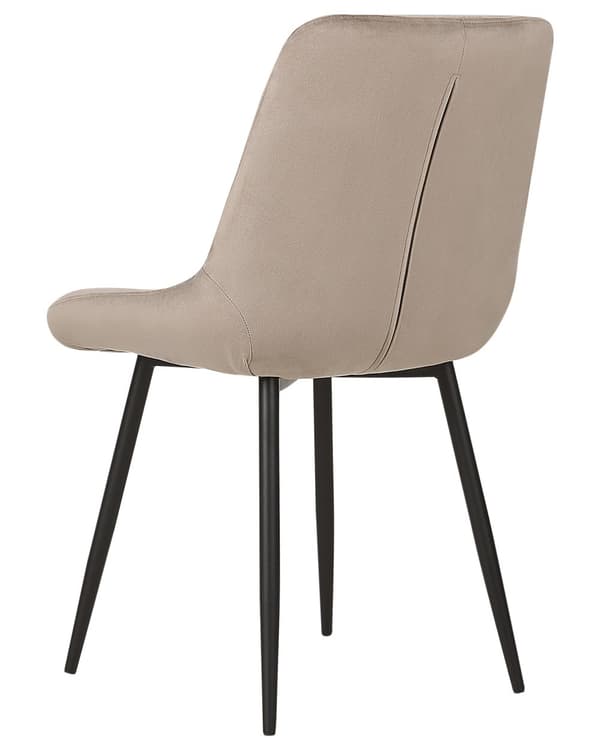 Spisebordsstol Taupe Velour Sæt af 2 Polstrede Velourstole til Spisestue Spisestuestol til Indendørs Spisestol Indretning