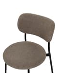Miniatyrbillede 8 af 10: Sæt med 2 stole beige grå boucle polstret taupe sæder uden armlæn metalben til køkken spisestue