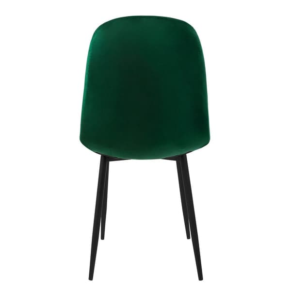 Matstol set om 4 mörkgrön sammetsklädsel med metallben inkl. montering material ML-Design