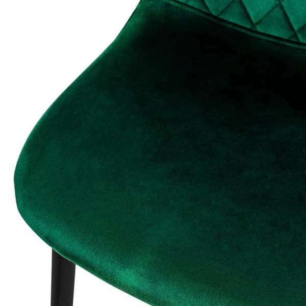 Matstol set om 4 mörkgrön sammetsklädsel med metallben inkl. montering material ML-Design