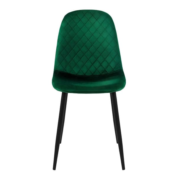 Matstol set om 4 mörkgrön sammetsklädsel med metallben inkl. montering material ML-Design