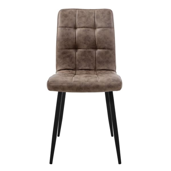 Ruokailutuolin 4 kpl ruskea keinonahkaverhoilu metallijaloilla sis. kokoonpanomateriaalin ML-Design