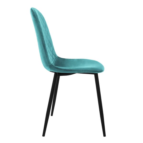 Ruokailutuolin 4 kpl petrolinvärinen samettipäällysteinen setti metallijaloilla sis. kokoonpanomateriaalin ML-Design